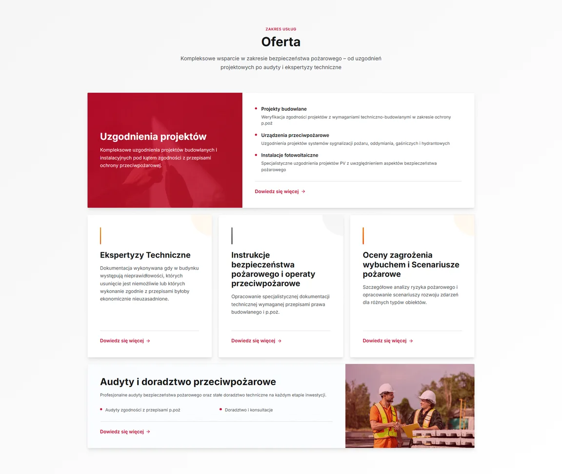 FireShield services listing page